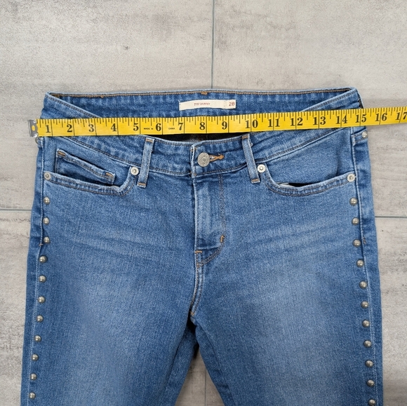 Levi's 711 Silver Stud Ankle Skinny Jeans Women's Size 28 - Picture 4 of 10